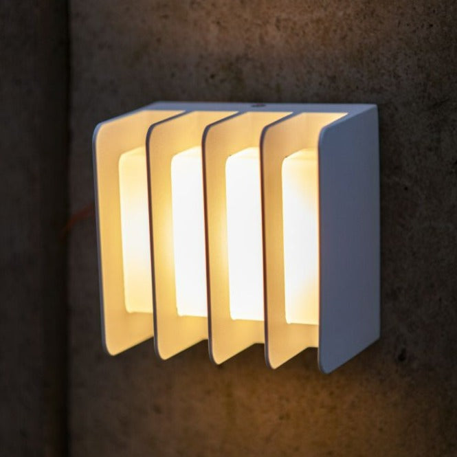 Lutec Gridy LED Outdoor Wall Light In Matt White