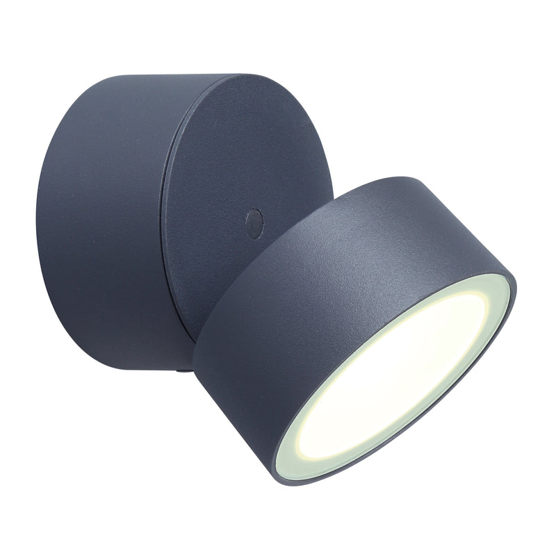Lutec Trumpet IP54 Integrated LED Outdoor Wall Light - Grey 5626001118