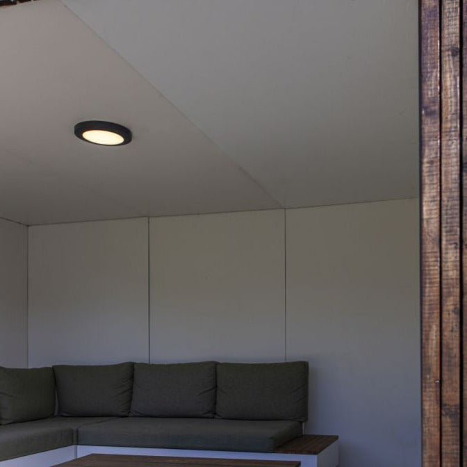Lutec Kayah LED Outdoor Wall Or Flush Ceiling Light - Matt Black 6392202457
