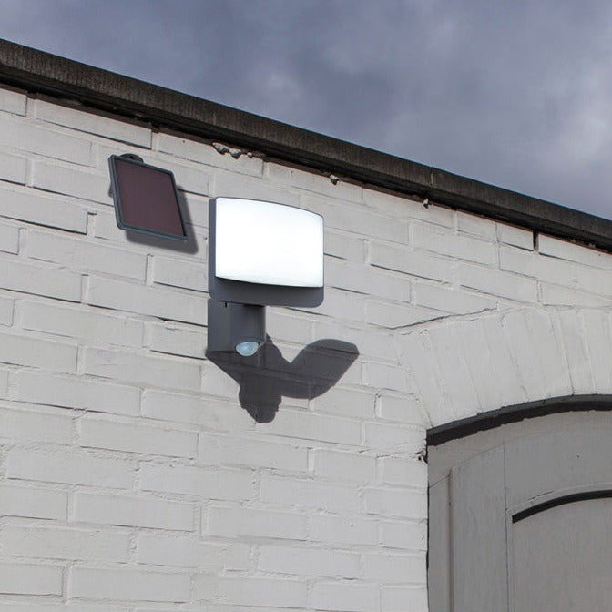 Lutec Sunshine IP54 Integrated LED Solar Wall Light - Grey 6925604345