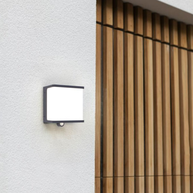 Lutec Doblo Solar Grey Outdoor LED Wall Light - PIR Sensor 6943701125 - fixed to an outside wall