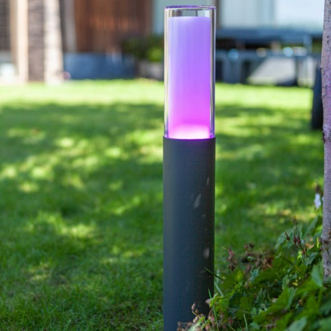 Lutec Dropa Outdoor LED Bollard Light - Dark Grey 7200501118 - Purple