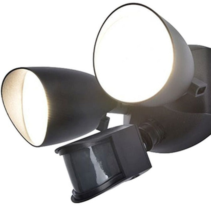 Lutec Shrimp PIR Outdoor LED Spotlight Wall Light - Black 7622222012
