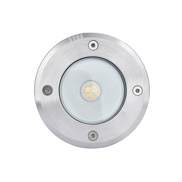 Lutec Cydops Outdoor Silver LED Recessed Spotlight - Stainless Steel