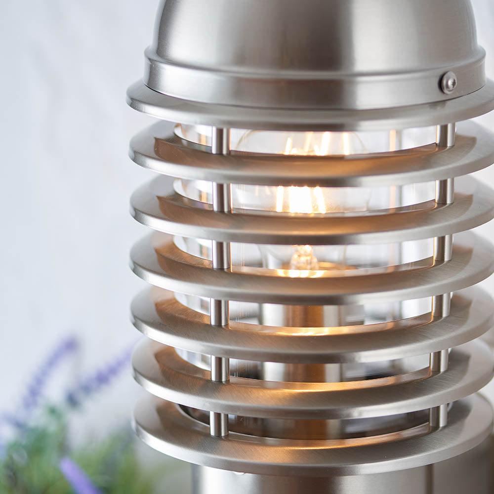 Louvre Brushed Stainless Steel Outdoor Wall Light With PIR
