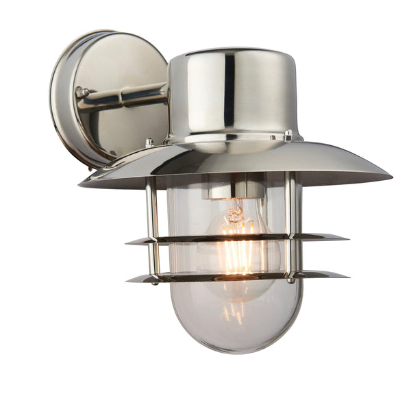 Endon Jenson Polished Stainless Steel Outdoor Wall Light