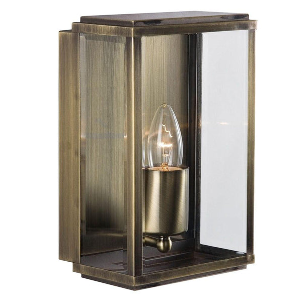 Buy Box Outdoor 1 Light Antique Brass Wall Porch Lantern