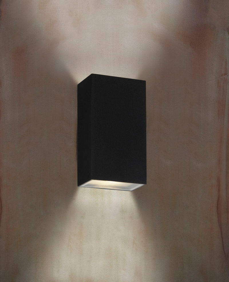 Stirling LED Outdoor Up/Down Black Rectangle Wall Light