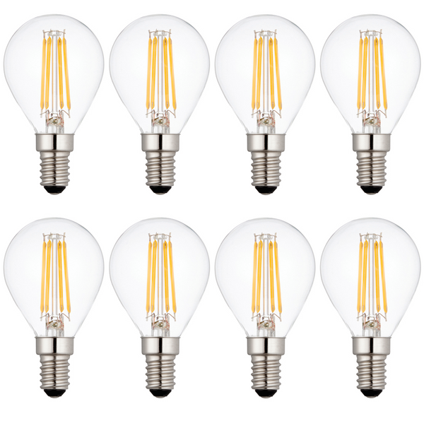 8 x E14 Filament LED Lamp/Bulb Dimmable 4W (40W Equivalent)