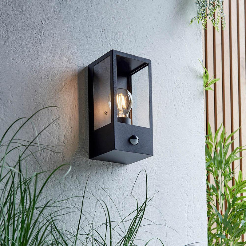 Endon Oxford Black Outdoor Wall Light With PIR Sensor