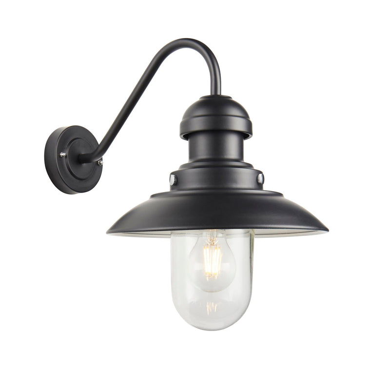 Endon Hereford Black Outdoor Fisherman's Arm Wall Light