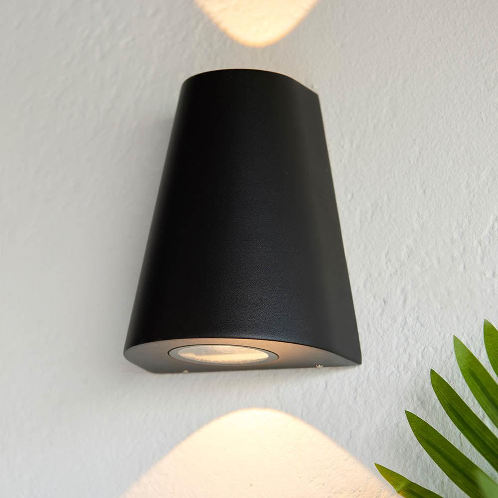 Endon Helm Up & Down Black Outdoor Wall Light