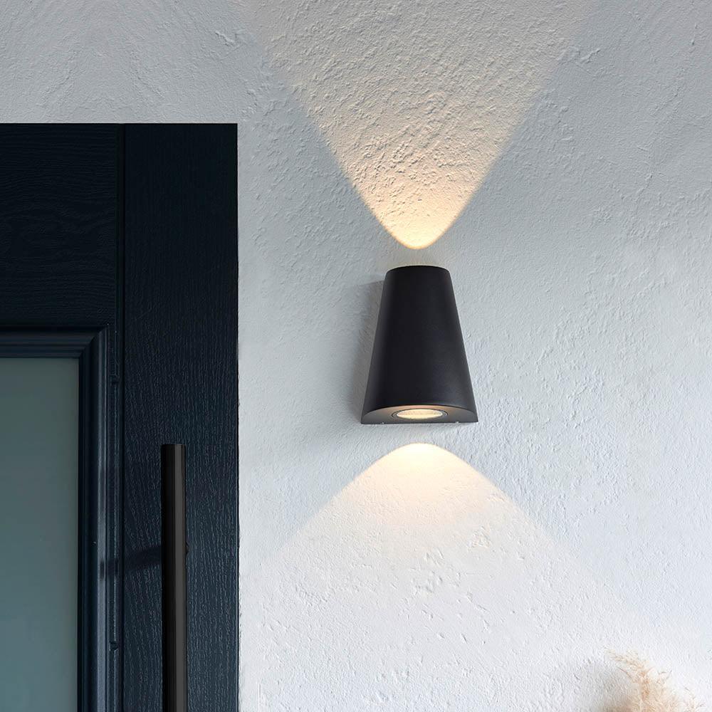 Endon Helm Up & Down Black Outdoor Wall Light
