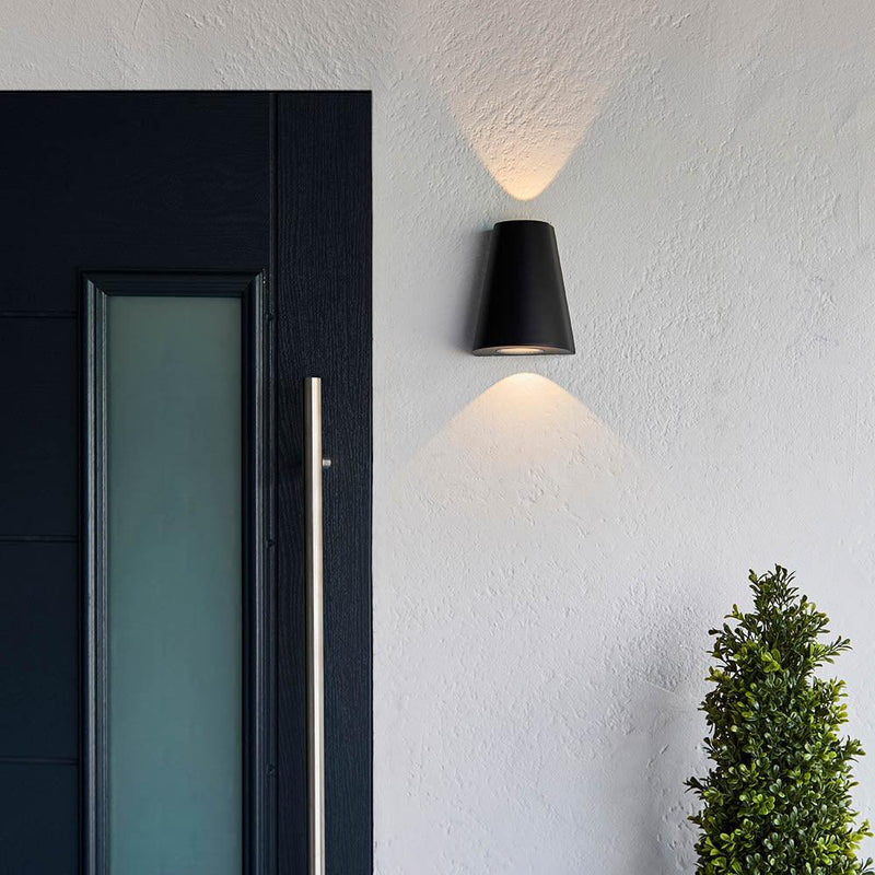 Endon Helm Up & Down Black Outdoor Wall Light