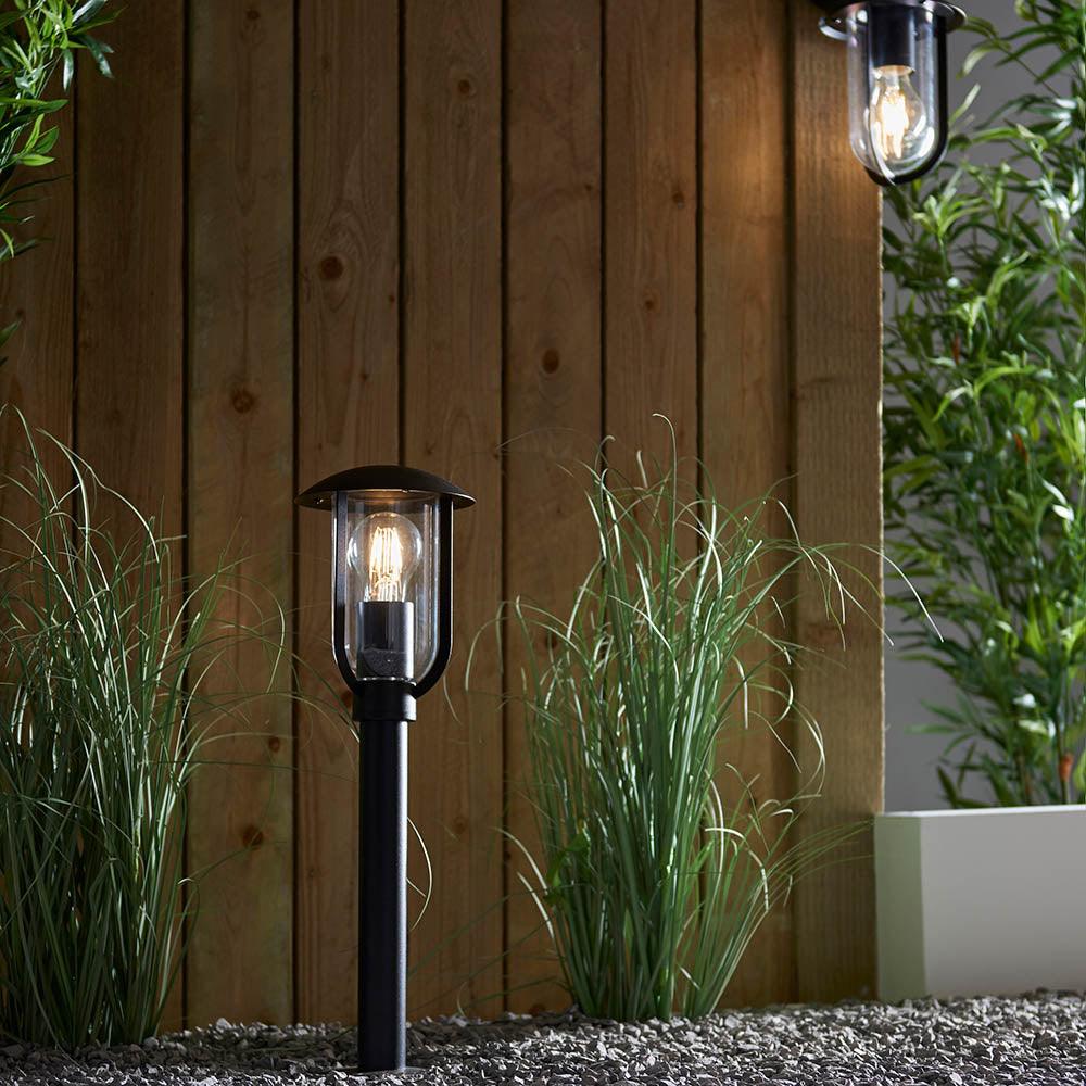 Endon Quinn 1 Light Black Outdoor Post