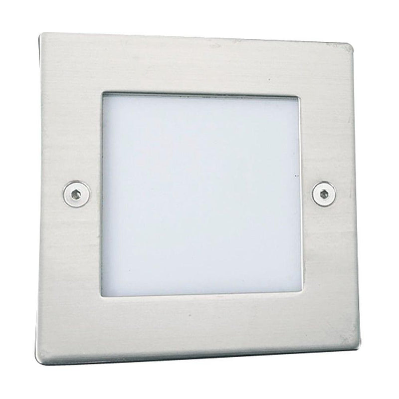 Ankle LED Recessed Chrome Square Outdoor Wall Fitting