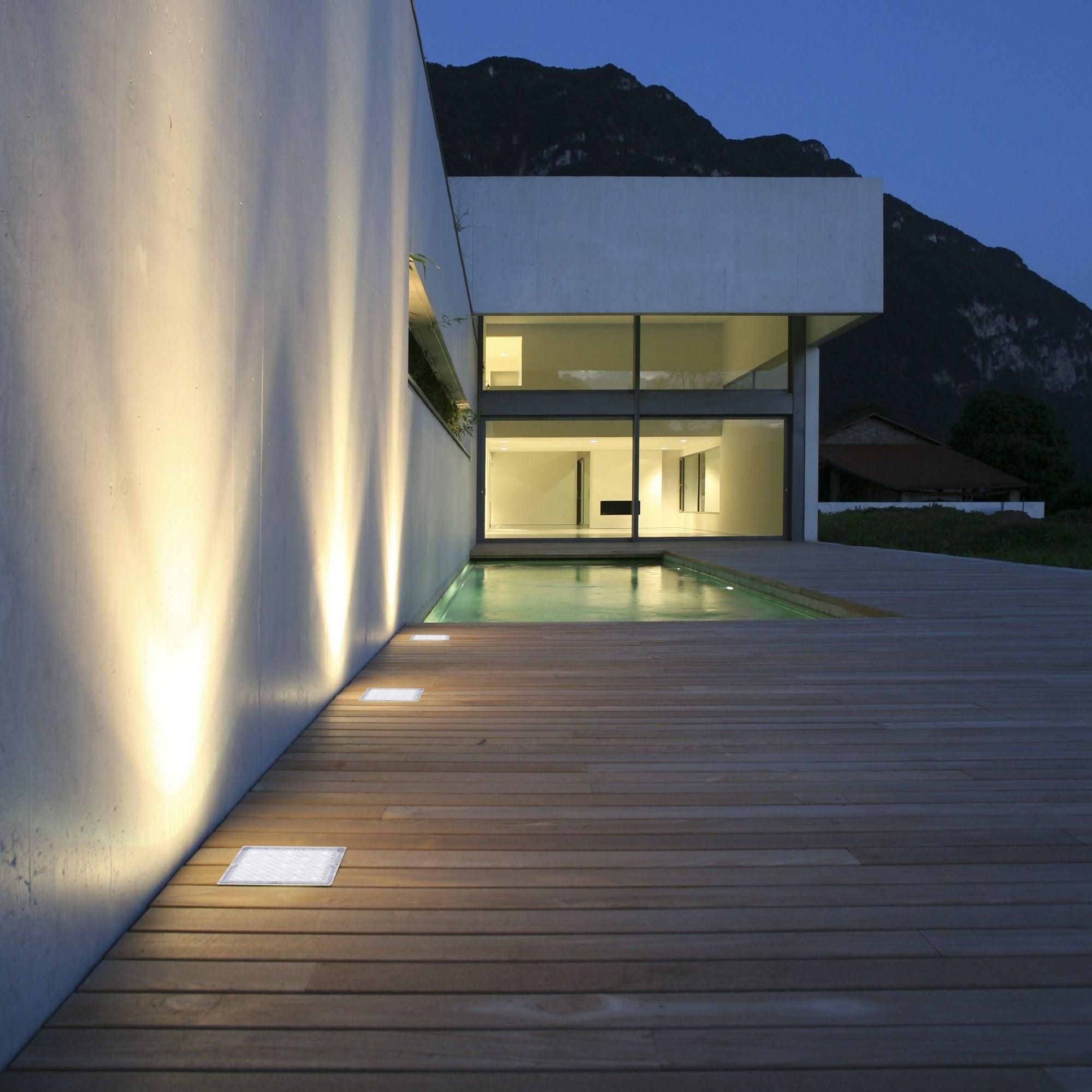 Walkover LED Outdoor Recessed Clear Small Square Floor Light