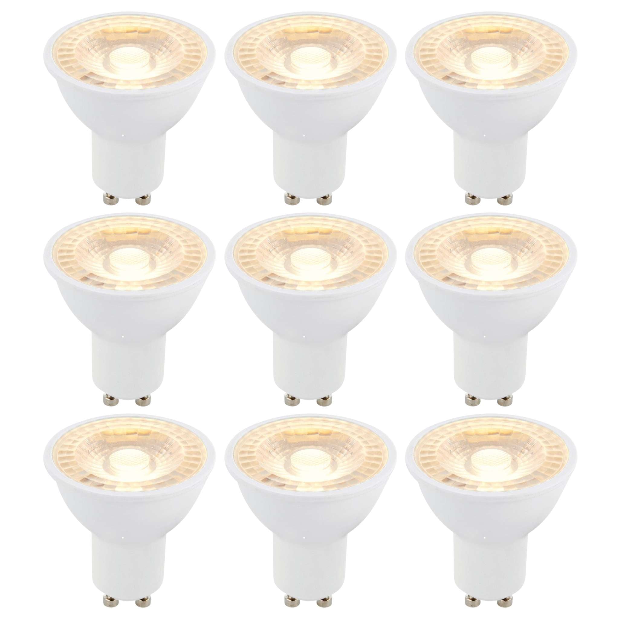 9 X GU10 LED 6W 38 Degree Warm White Bulb
