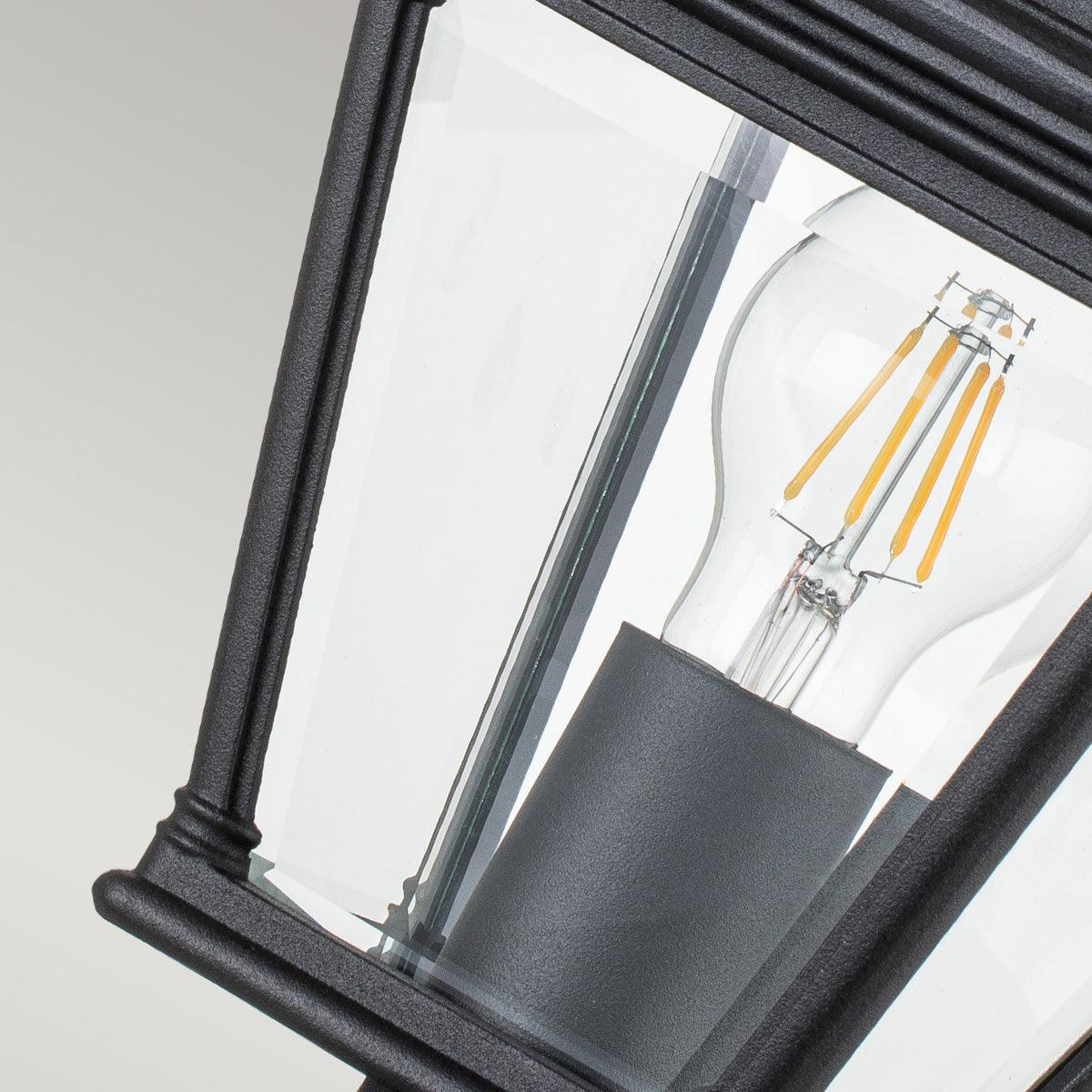 Elstead Bayview Medium Black Outdoor Pedestal Lantern
