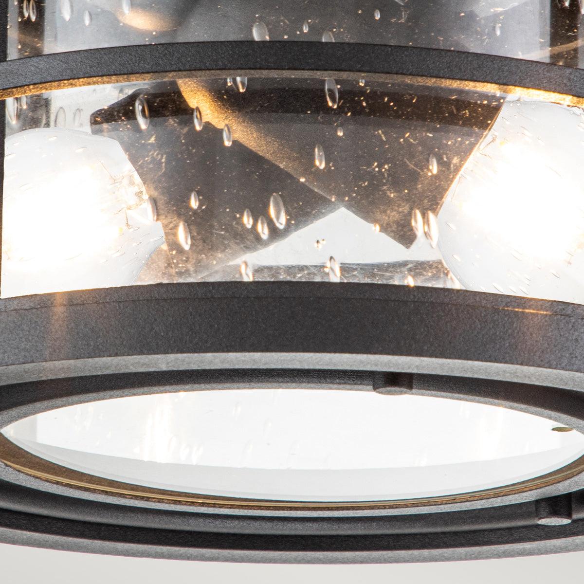 Feiss Lighthouse 2 Light Black Outdoor Porch Ceiling  Mount
