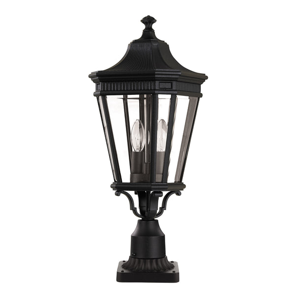 Elstead Cotswold Lane Black Medium Outdoor Pedestal Lantern