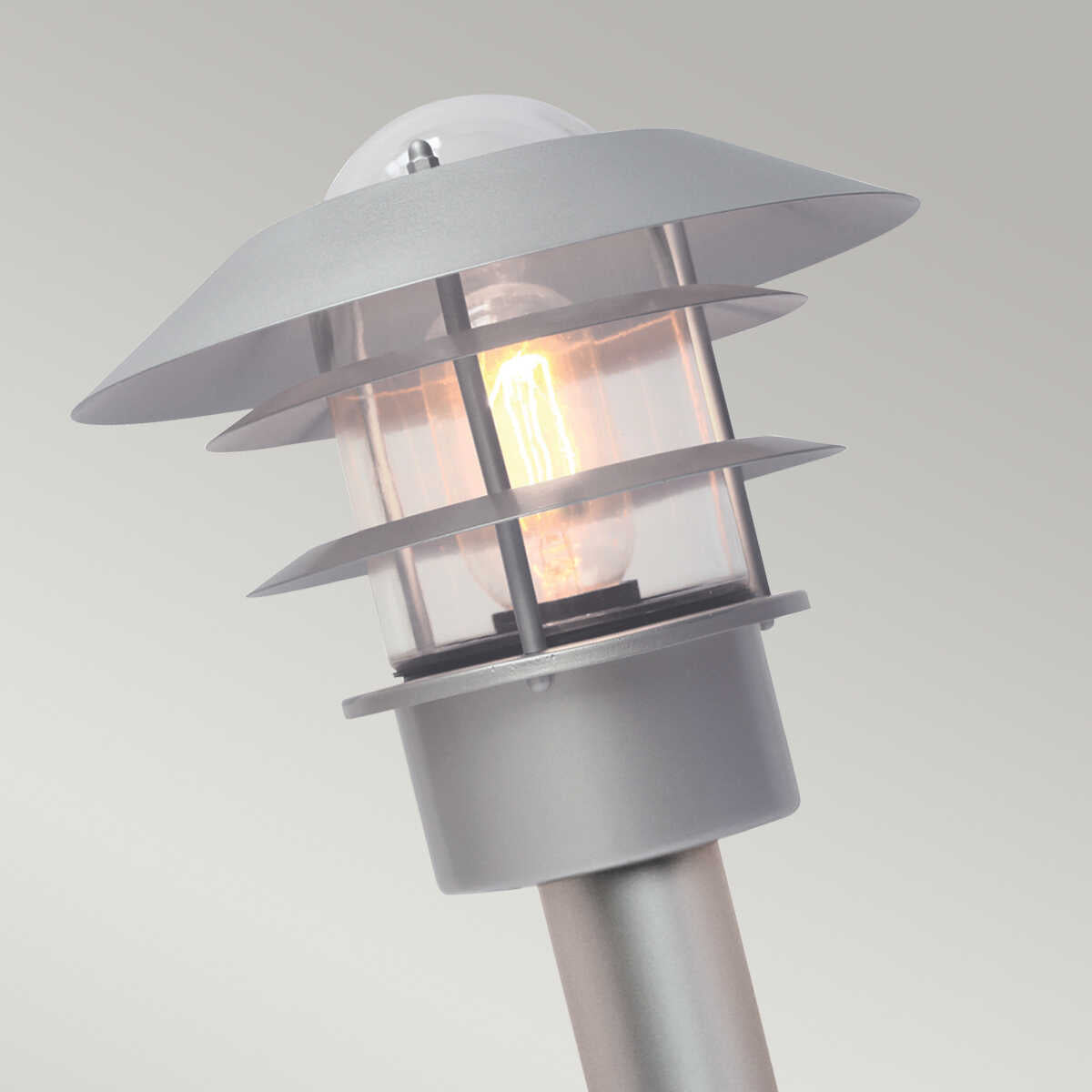 Helsingor 1 Lt Silver Outdoor Bollard Lantern Elstead Lighting