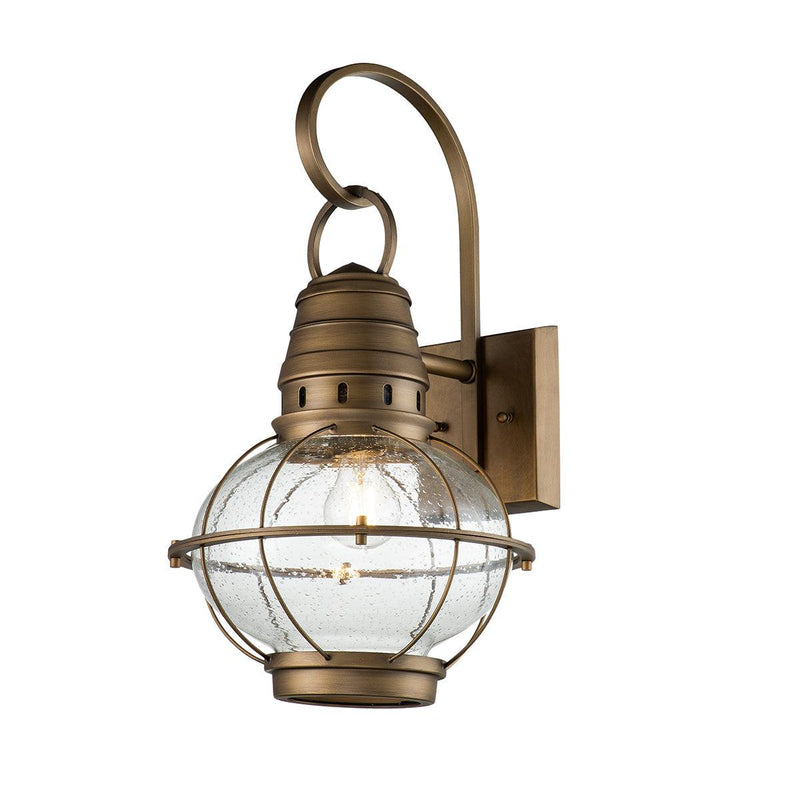 Kichler Bridgepoint 1 Light Large Brass Outdoor Wall Lantern image 1