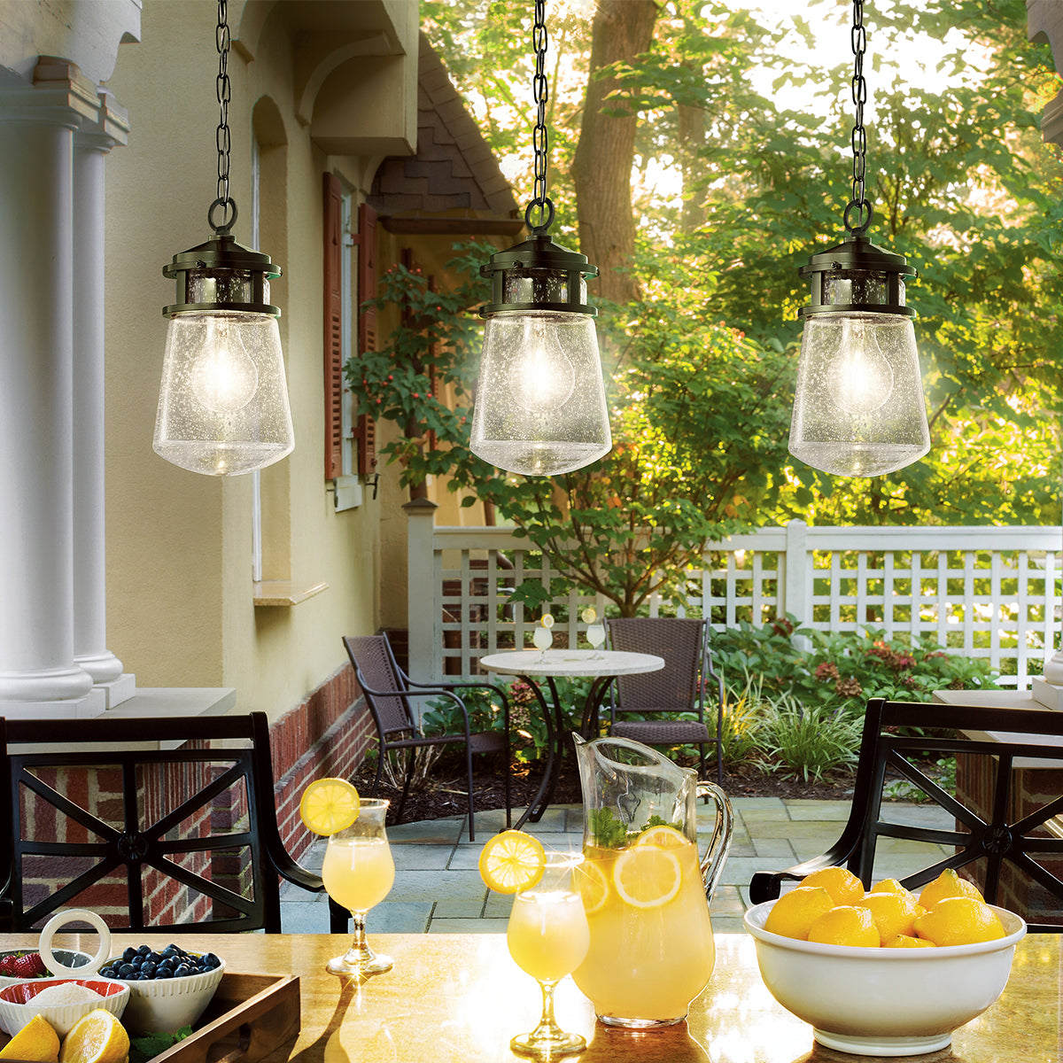 Elstead Lyndon Architectural Bronze Finish Small Outdoor Pendant Lantern