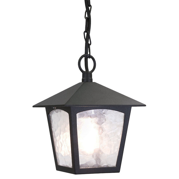 Elstead York Black Finish Outdoor Pendant Lantern