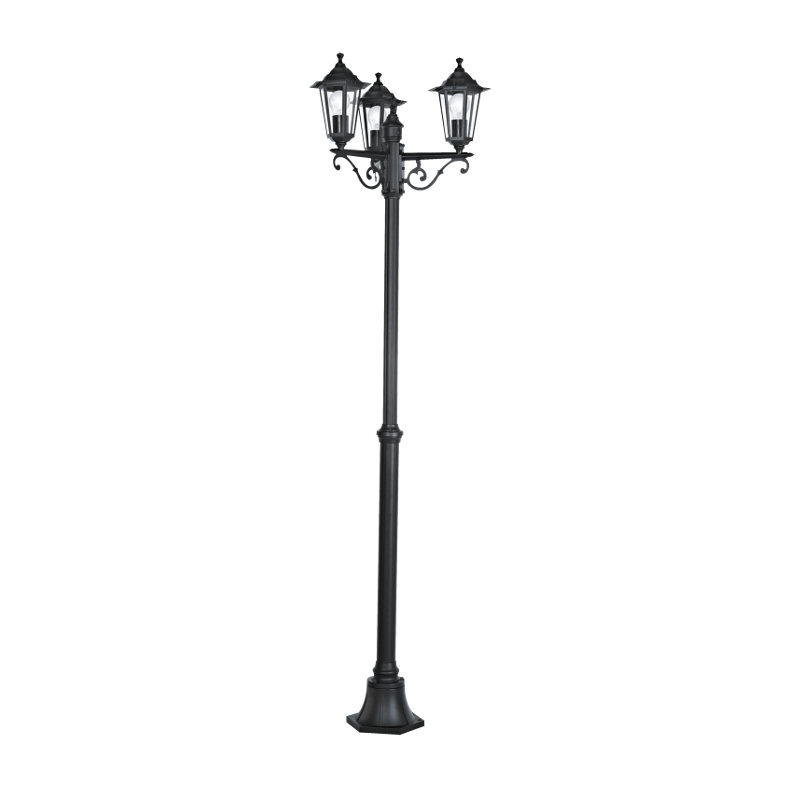 Eglo Laterna 4 Black Finish Outdoor 3 Light Lamp Post 22145 by Eglo Outdoor Lighting
