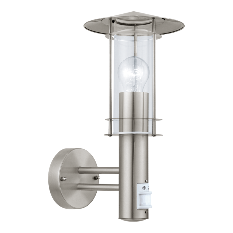 Eglo Lisio Stainless Steel Finish Outdoor PIR Wall Light 30185 by Eglo Outdoor Lighting