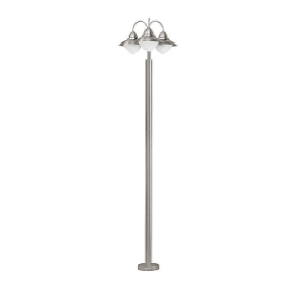Eglo Sidney Stainless Steel Finish Outdoor 3 Light Lamp Post 83971 by Eglo Outdoor Lighting