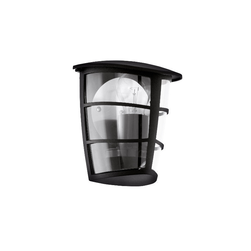 Eglo Aloria Black Finish Outdoor Flush Wall Light 93407 by Eglo Outdoor Lighting