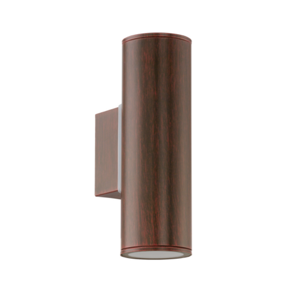 Eglo Riga Antique Brown Finish Outdoor 2 Light LED Wall Light 94105 by Eglo Outdoor Lighting