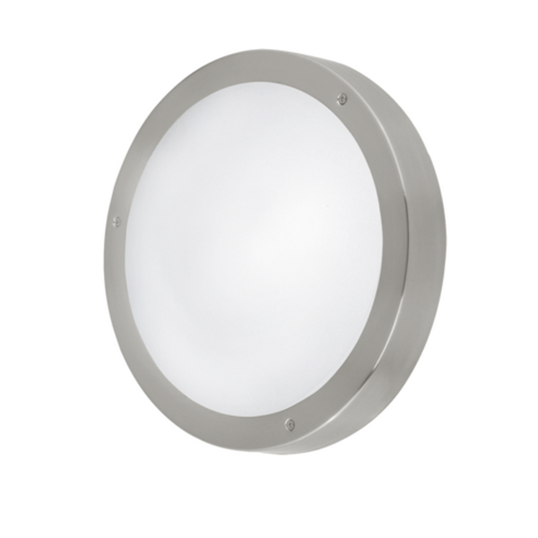 Eglo Vento 1 Stainless Steel Finish Outdoor LED Flush Ceiling/Wall Light 94121 by Eglo Outdoor Lighting