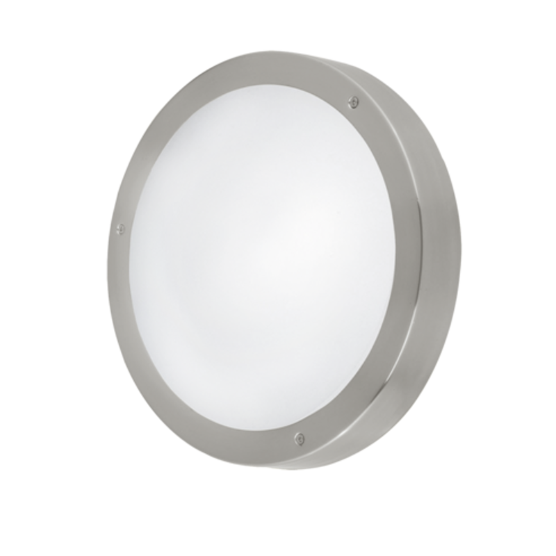 Eglo Vento 2 Stainless Steel Finish Outdoor Flush Ceiling/Wall Light 96365 by Eglo Outdoor Lighting