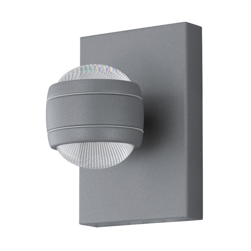 Eglo Sesimba Silver Finish 2 Light Outdoor LED Wall Light 94796 by Eglo Outdoor Lighting