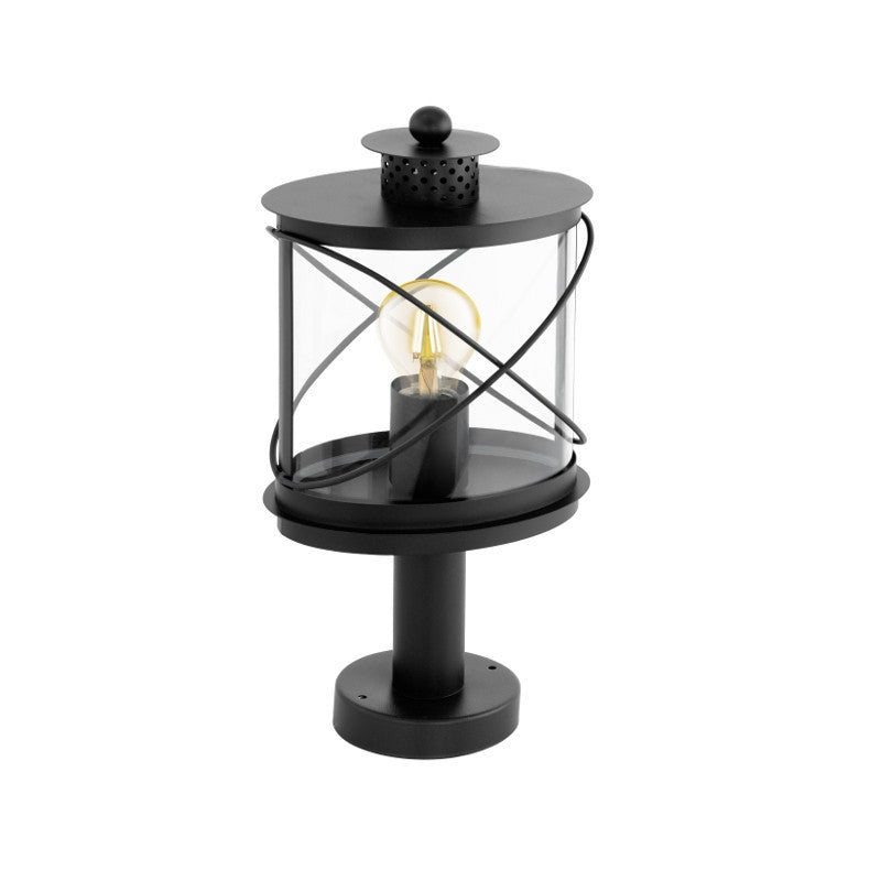 Eglo Hilburn 1 Black Finish Outdoor Pedestal Light 94864 by Eglo Outdoor Lighting