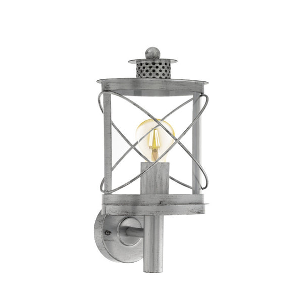 Eglo Hilburn 1 Antique Silver Finish Outdoor Wall Light 94865 by Eglo Outdoor Lighting