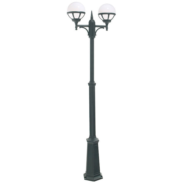 Elstead Bologna Black Finish Outdoor Twin Arm Lamp Post