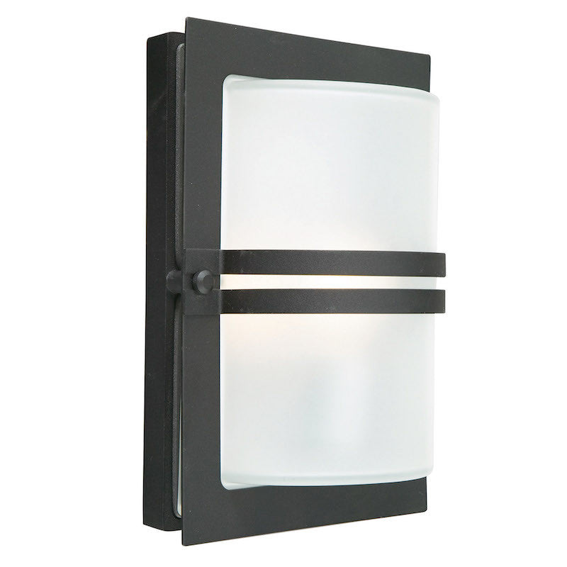 Elstead Basel Black And Frosted Glass Outdoor Wall Light