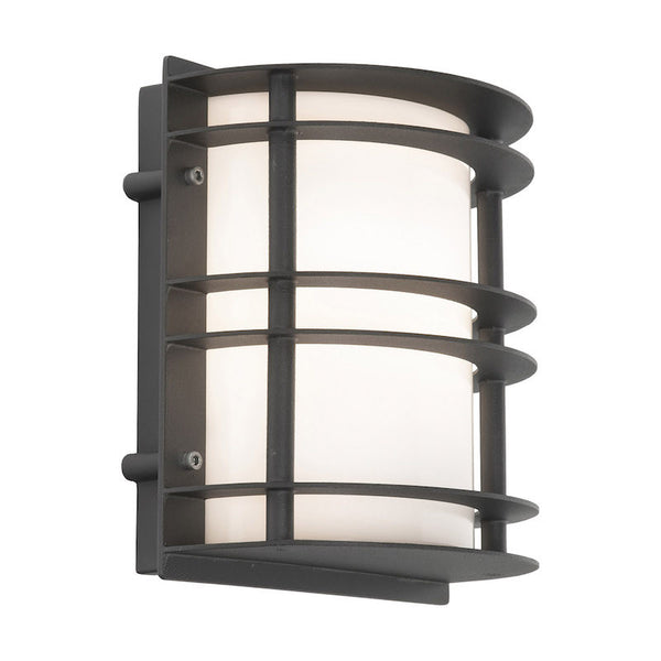 Elstead Stockholm Black With Opal Glass Outdoor Flush Wall Light
