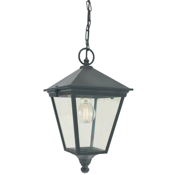 Elstead Turin Black Finish Outdoor Pendant Lantern