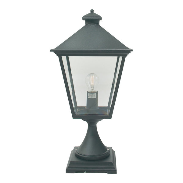 Elstead Turin Grande Black Finish Outdoor Pedestal Lantern