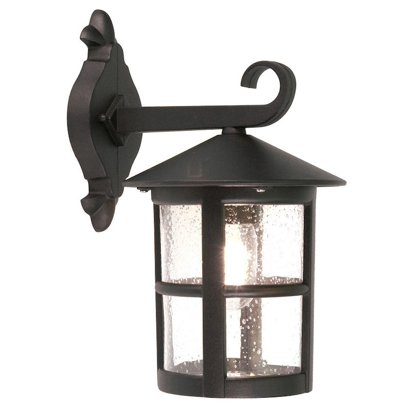 Elstead Hereford II Black Finish Outdoor Large Downlighter Wall Lantern