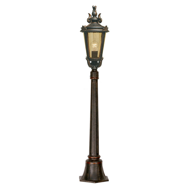 Elstead Baltimore Weathered Bronze Finish Medium Outdoor Pillar Lantern