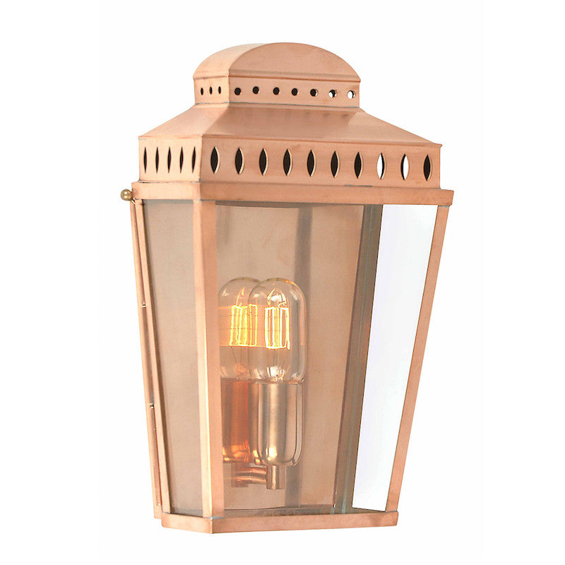 Elstead Mansion House Polished Copper Finish Outdoor Flush Wall Lantern