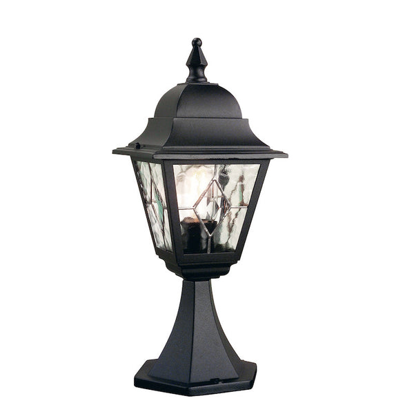 Elstead Norfolk Black Finish Outdoor Pedestal Lantern