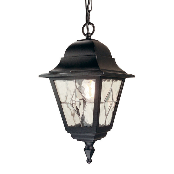 Elstead Norfolk Black Finish Outdoor Pendant Lantern