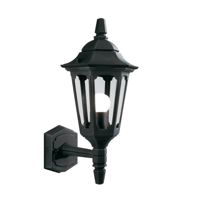 Elstead Parish Black Finish Outdoor Mini Uplighter Wall Lantern